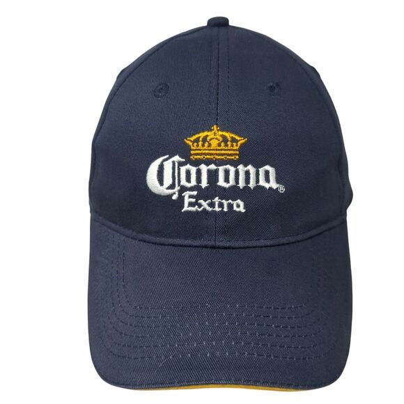 Corona Extra Strapback Hat Blue One Size Adjustable Embroidered 6 Panel Cotton - Picture 1 of 9